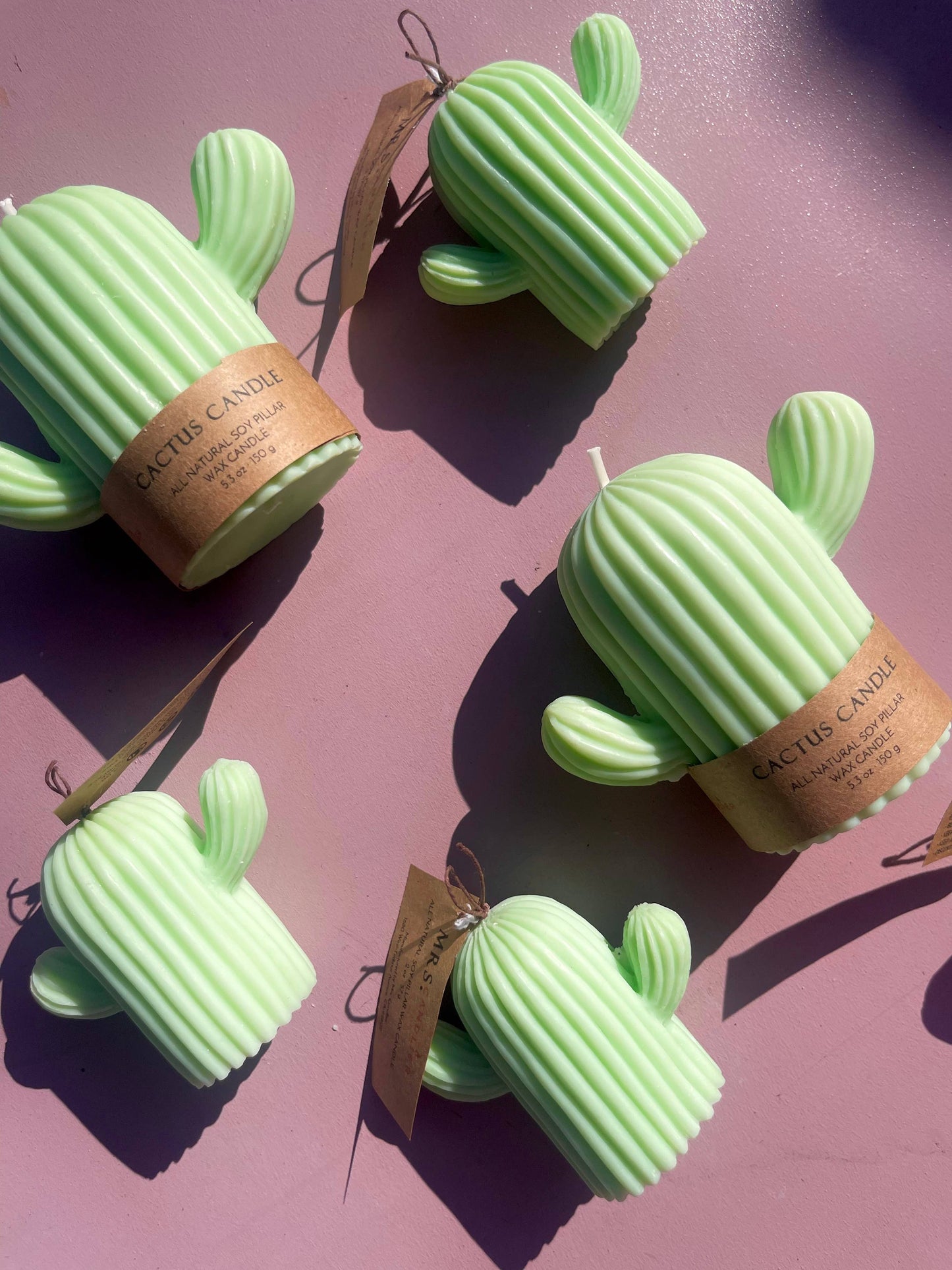 All Natural Soy Pillar Wax Cactus Decorative Candle