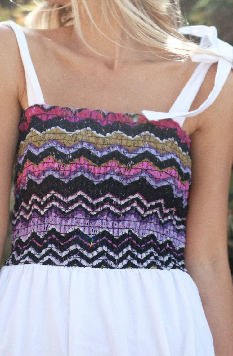 ISD1193 French Violet Crochet Top Dress Blue