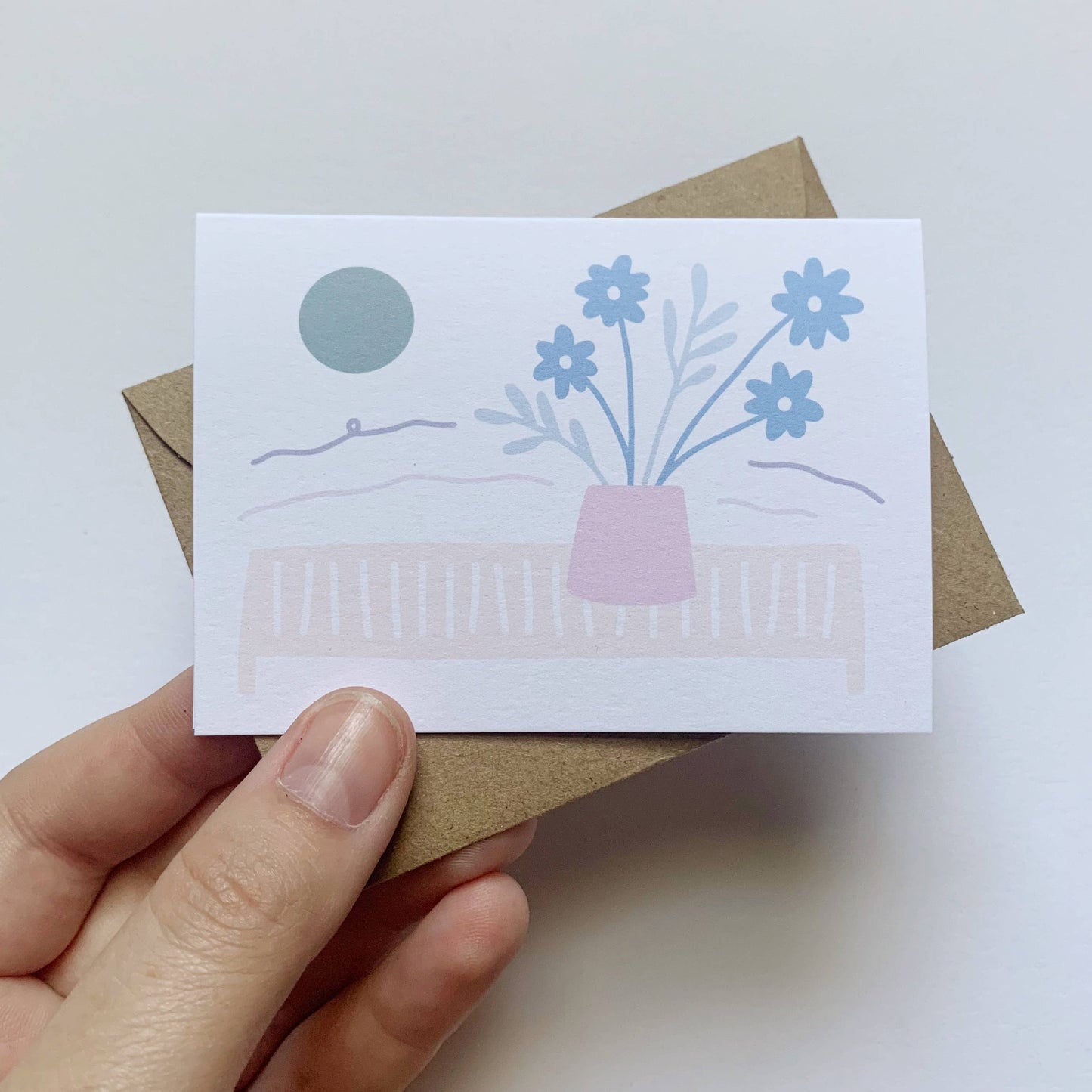 Tiny Enclosure Card - Flowers Vase (new paper!)